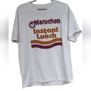 Men's Maruchan Instant Lunch Tee Large 42/44 Cotton White Graphic Print T-Shirt